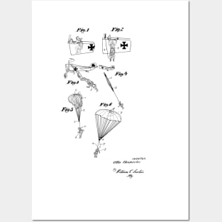 Parachute Vintage Patent Hand Drawing Posters and Art